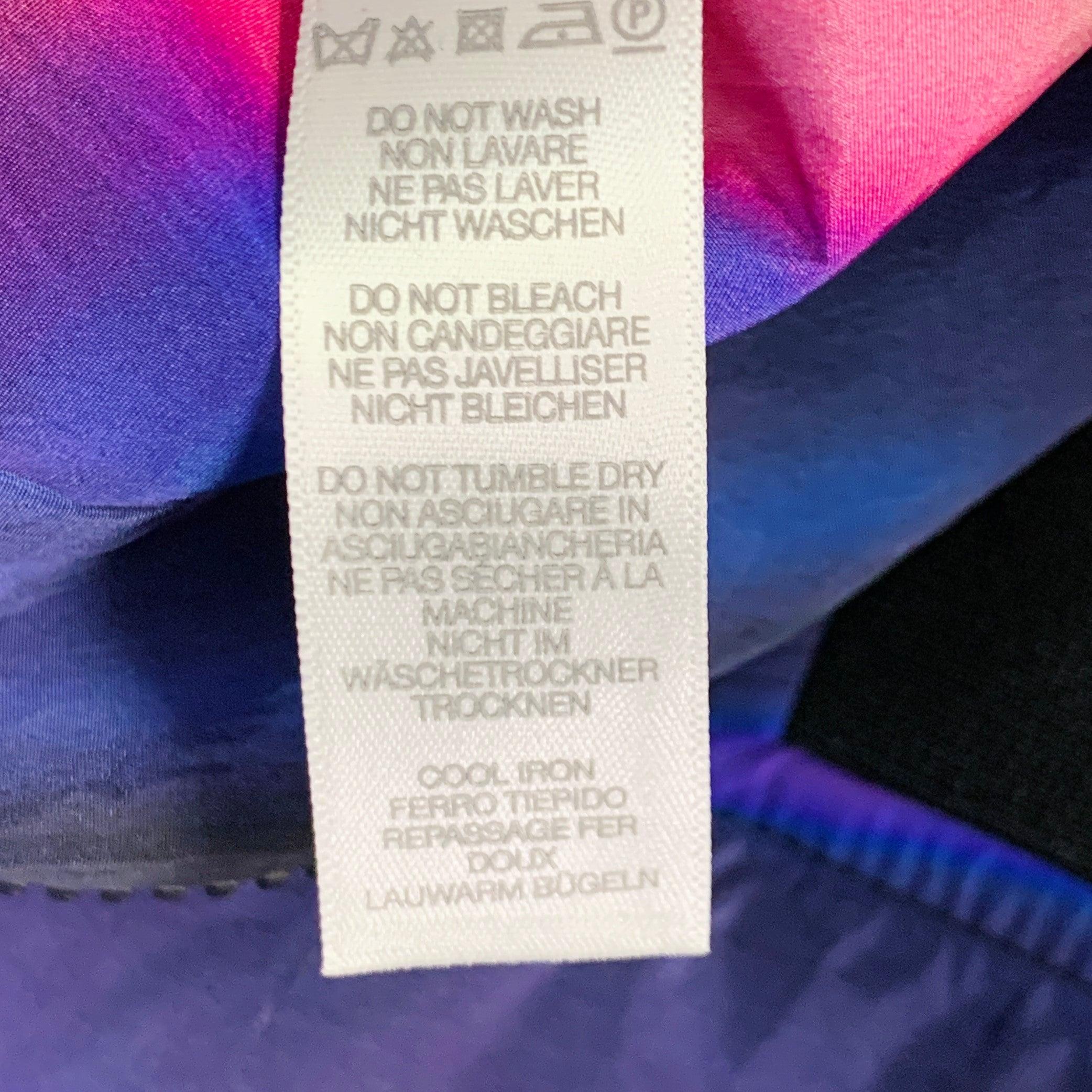 PAUL SMITH Size M Abstract Fire Black Multi Color Nylon Bomber Jacket For Sale 2