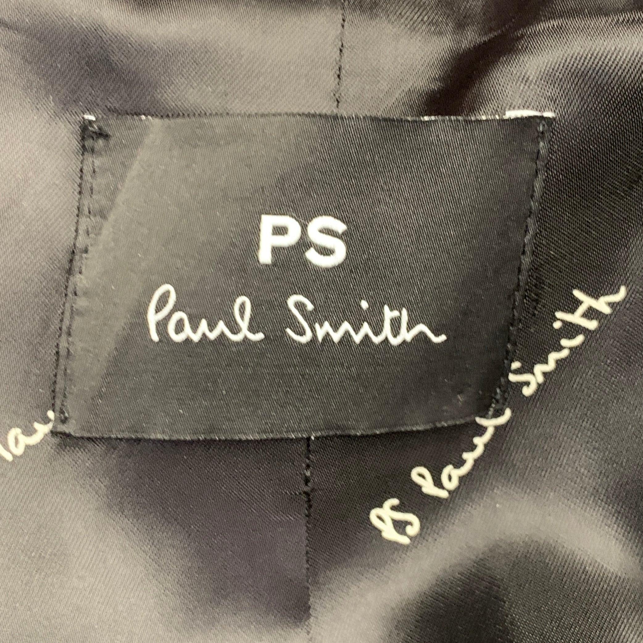 PAUL SMITH Größe M Schwarz Blau Orange Fensterscheibe Zweireihige Jacke Blazer im Angebot 2