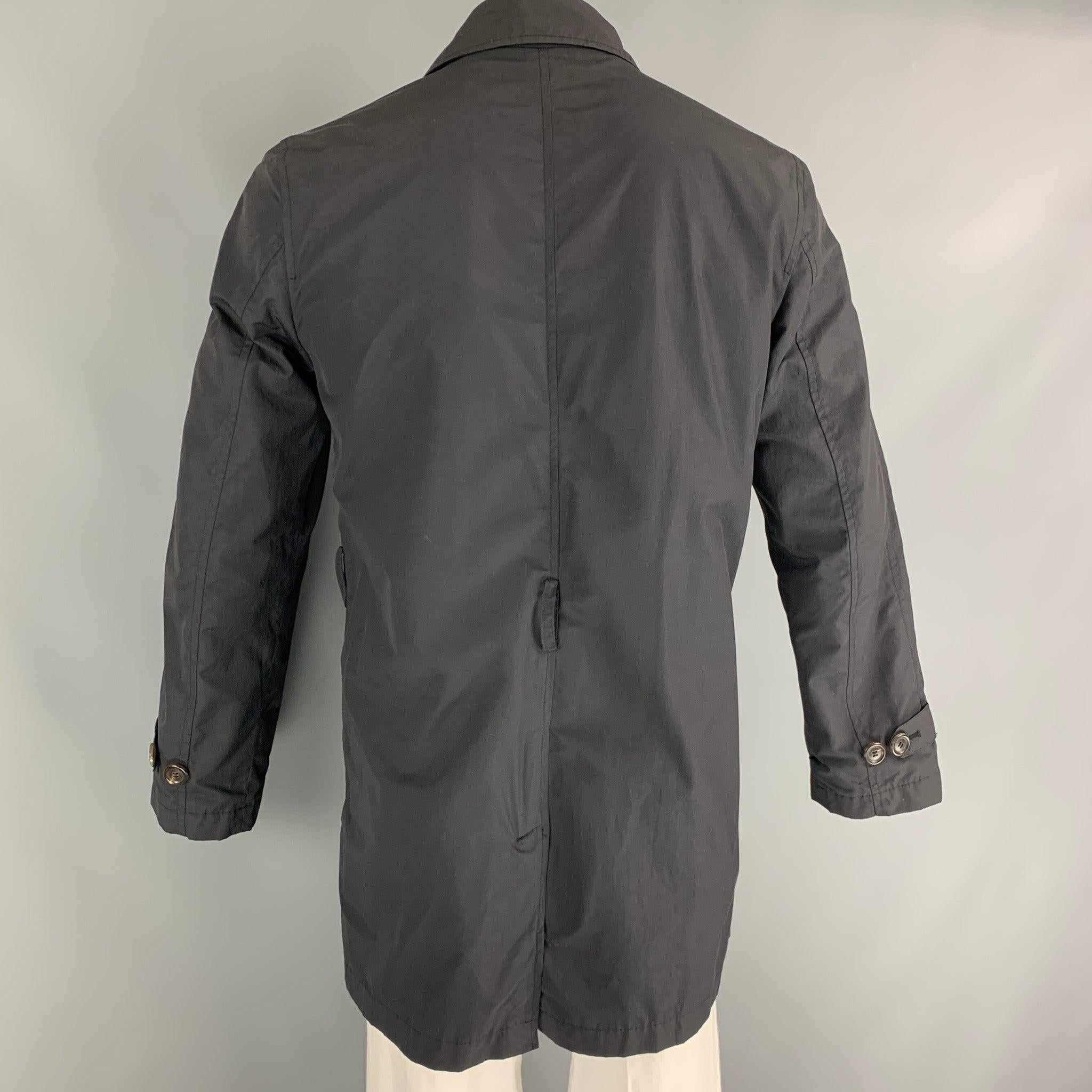 PAUL SMITH Size M Black Cotton / Nylon Trench Jacket In Excellent Condition For Sale In San Francisco, CA