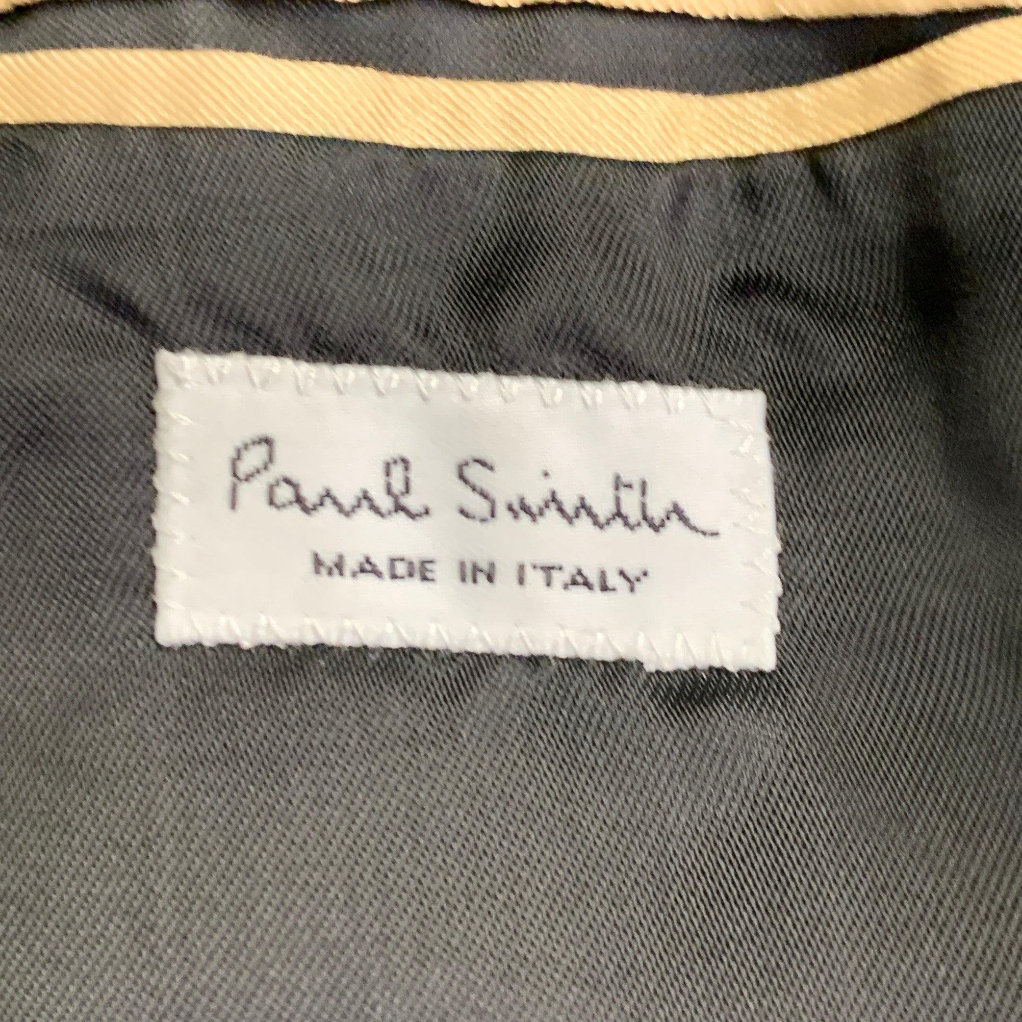 PAUL SMITH Größe M Schwarze gesteppte Bikerjacke aus Leder im Angebot 2