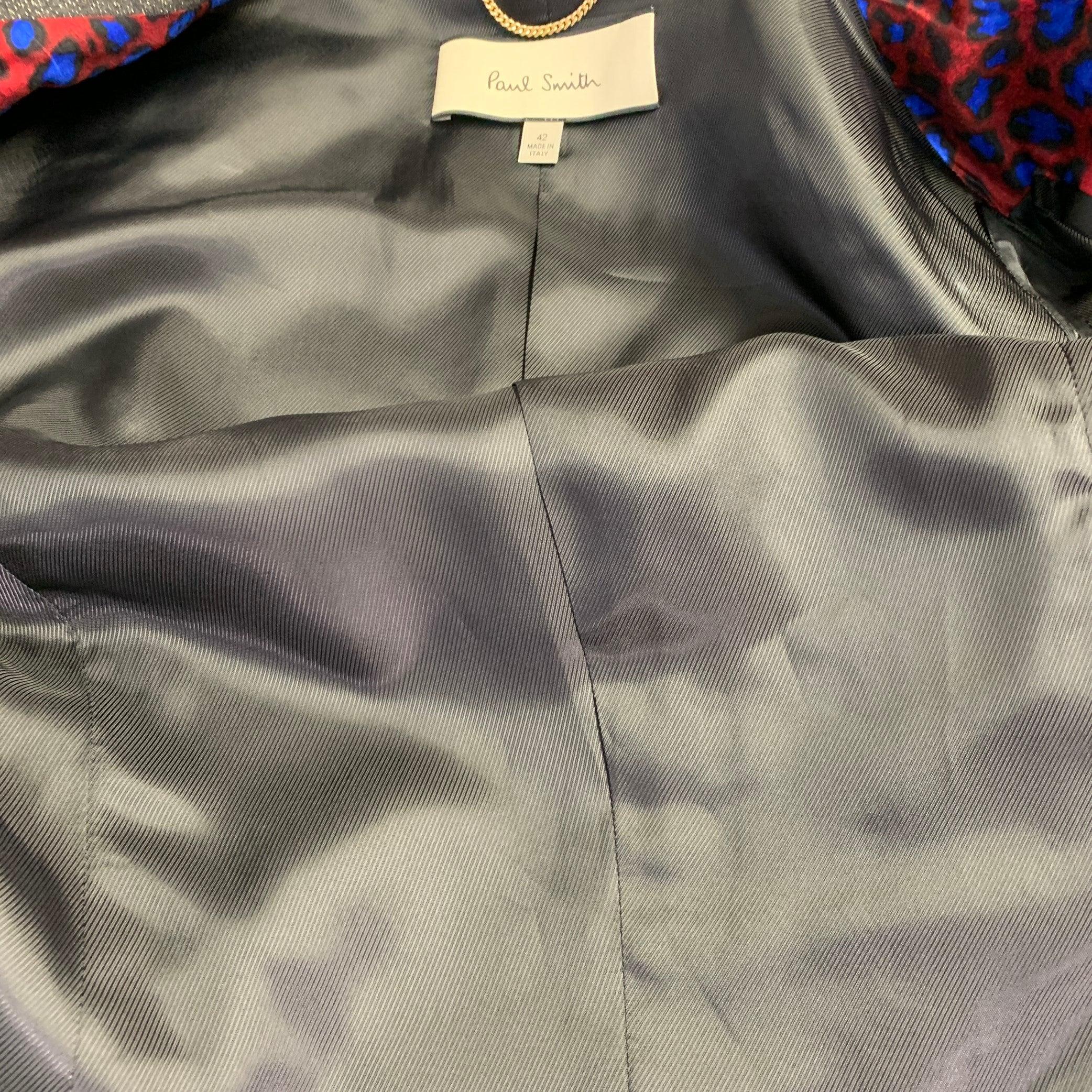 PAUL SMITH Size M Black Metallic Gold Wool Blend Single Button Jacket Blazer For Sale 3