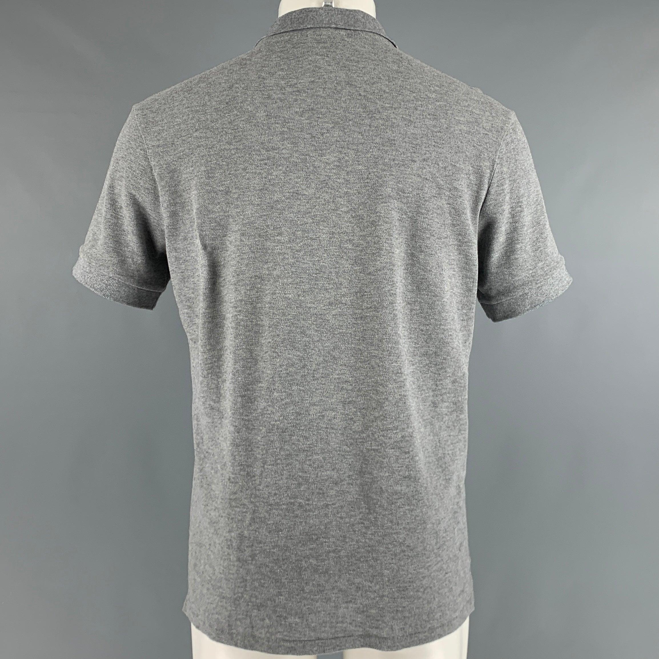 PAUL SMITH Size M Grey Cotton Short Sleeve Polo In Excellent Condition For Sale In San Francisco, CA