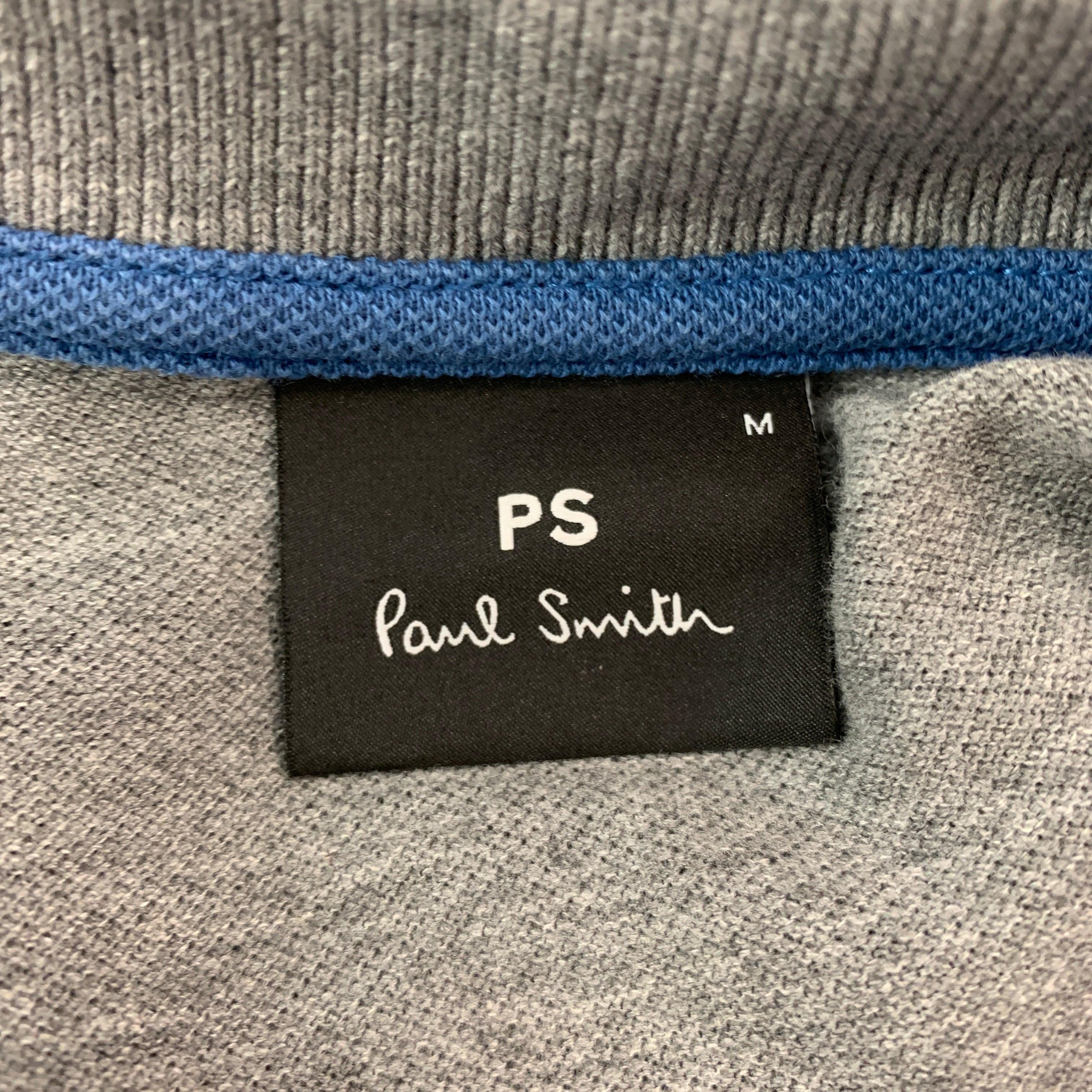 Men's PAUL SMITH Size M Grey Cotton Short Sleeve Polo For Sale