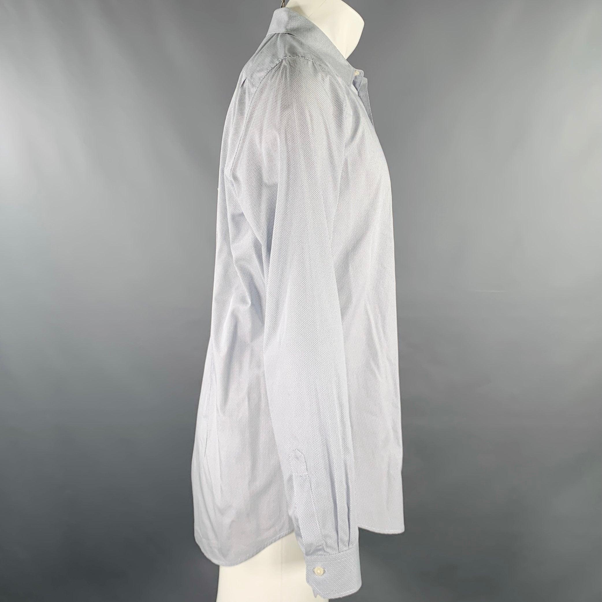 Gris PAUL SMITH, chemise à manches longues en coton à motif blanc marine, taille M en vente