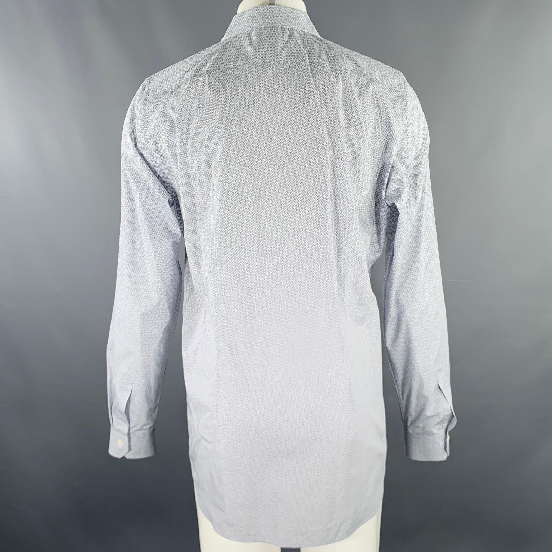 PAUL SMITH, chemise à manches longues en coton à motif blanc marine, taille M Excellent état - En vente à San Francisco, CA