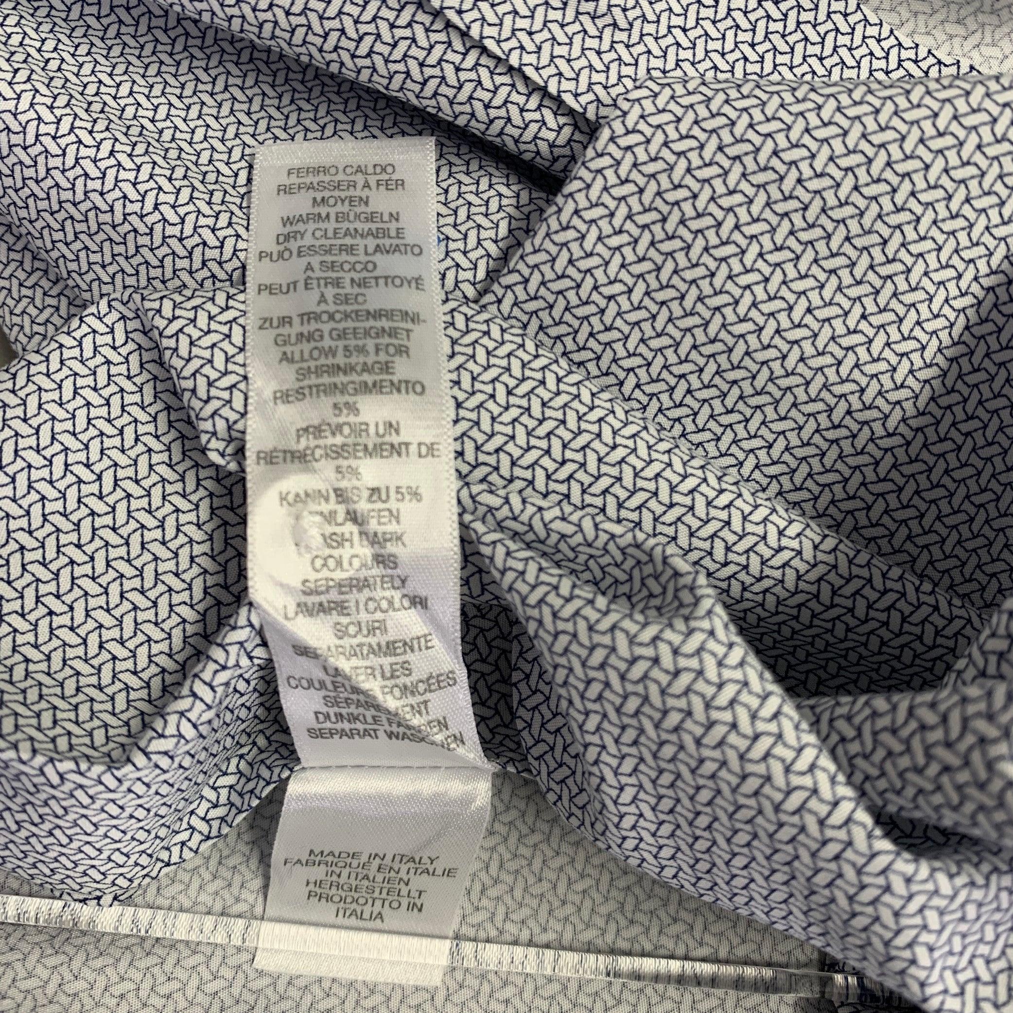 PAUL SMITH, chemise à manches longues en coton à motif blanc marine, taille M en vente 2
