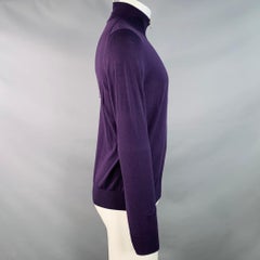 PAUL SMITH Size M Purple Merino Wool Zip Up Cardigan