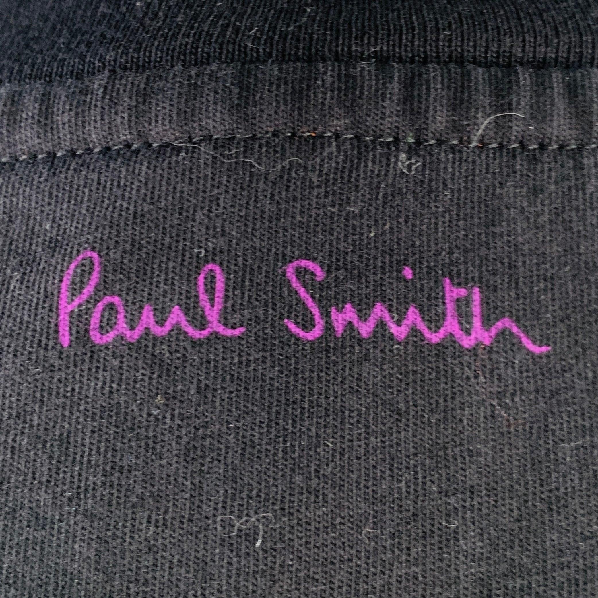 De los hombres PAUL SMITH Camiseta de manga corta de algodón con estampado morado negro talla S en venta