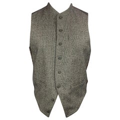 PAUL SMITH Size S Black 
White Glenplaid Wool / Cashmere Vest