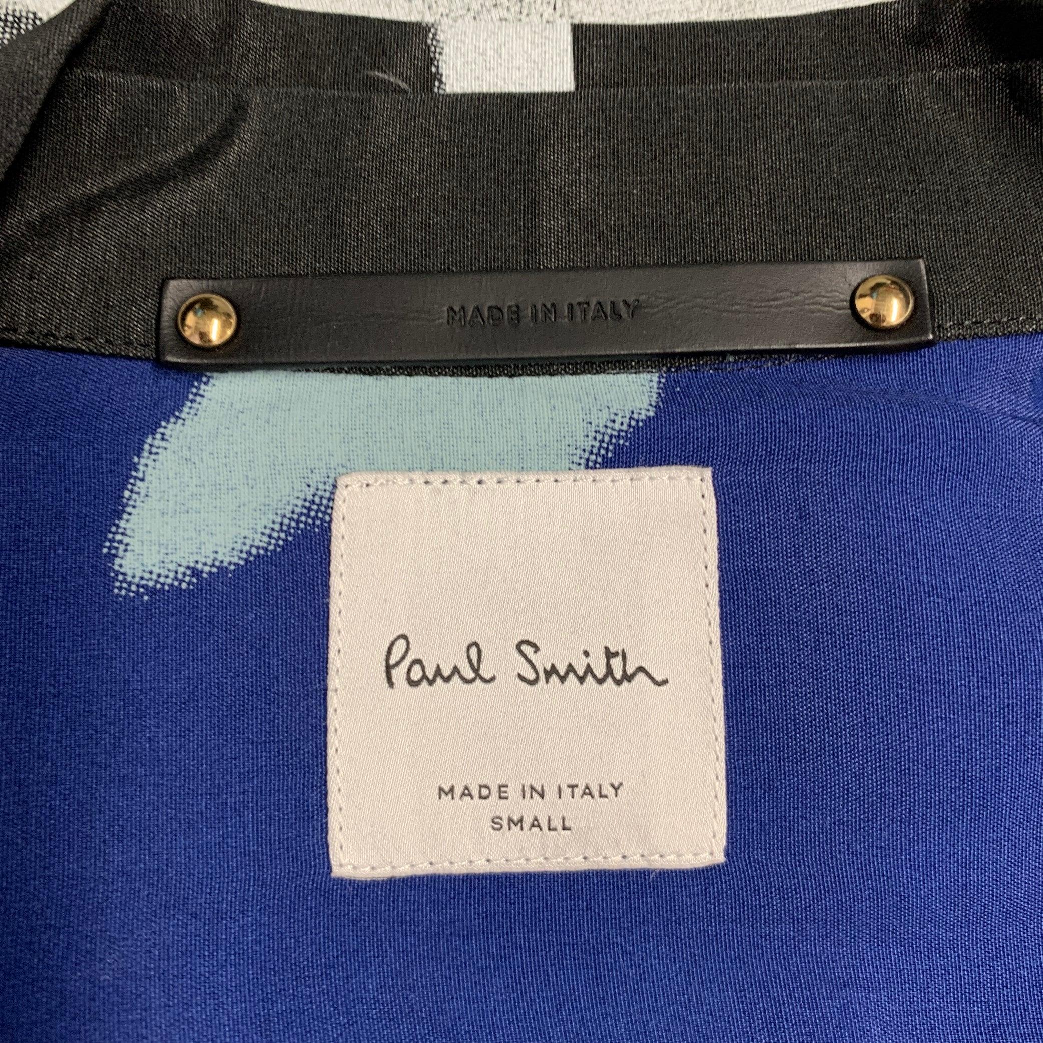 PAUL SMITH - Veste à poches en viscose imprimée noire et blanche, taille S Pour hommes en vente