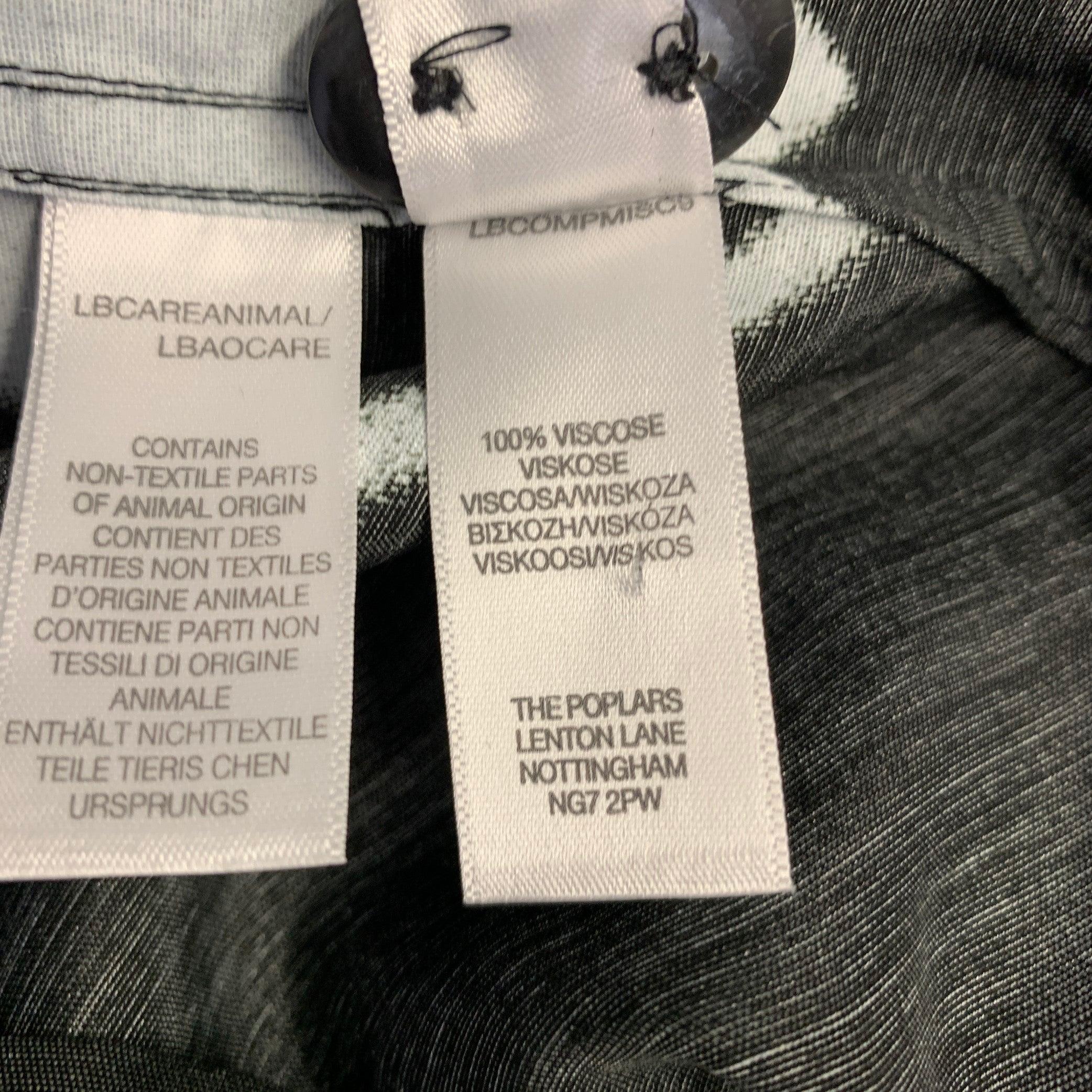 PAUL SMITH - Veste à poches en viscose imprimée noire et blanche, taille S en vente 3