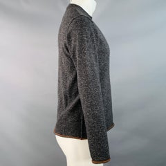 PAUL SMITH Size S Charcoal Grey Black Wool Silk Crew Neck Pullover
