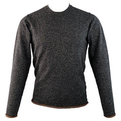 PAUL SMITH Size S Charcoal Grey Black Wool Silk Crew Neck Pullover
