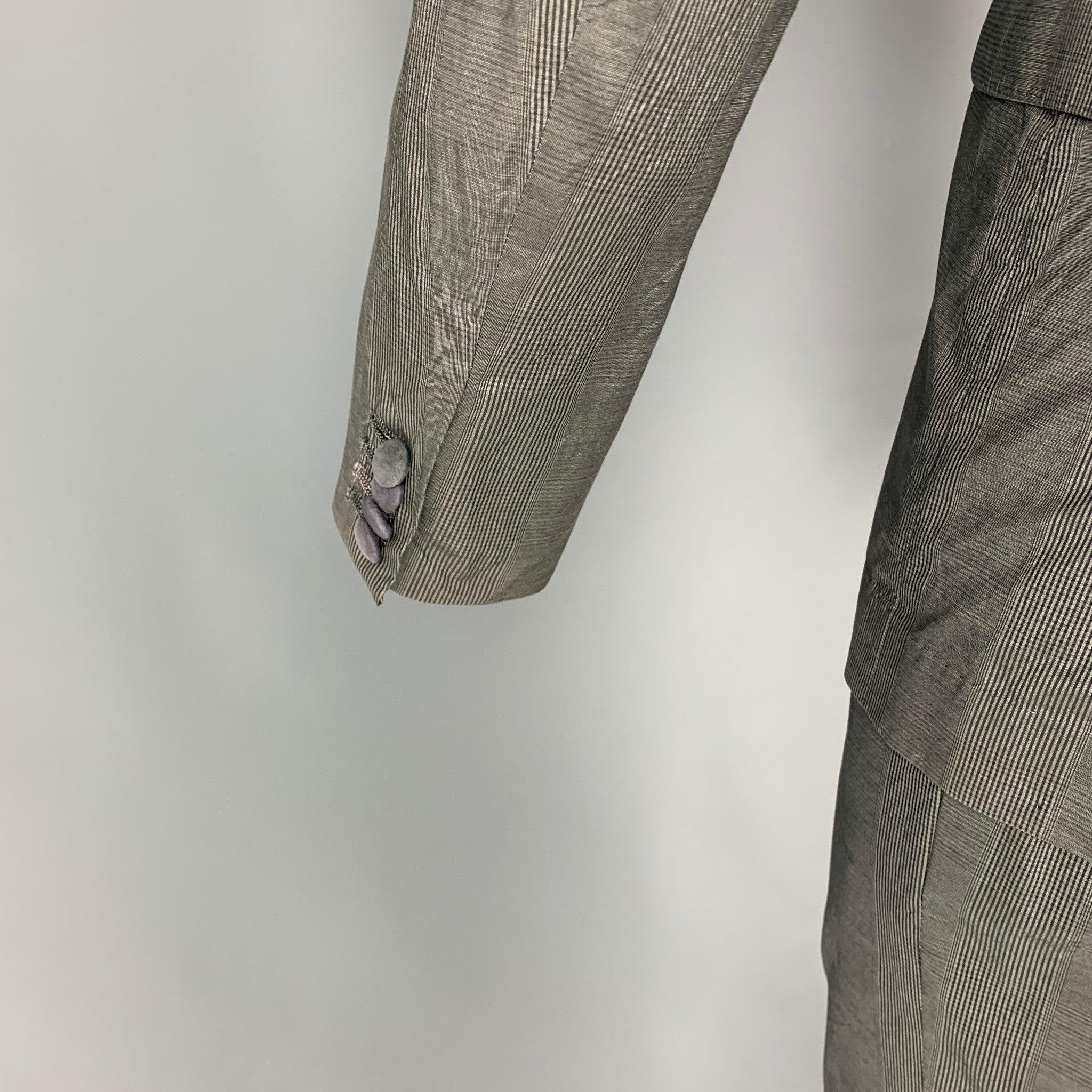 Men's PAUL SMITH Size S Gray Glenplaid Cotton Silk Notch Lapel Suit For Sale