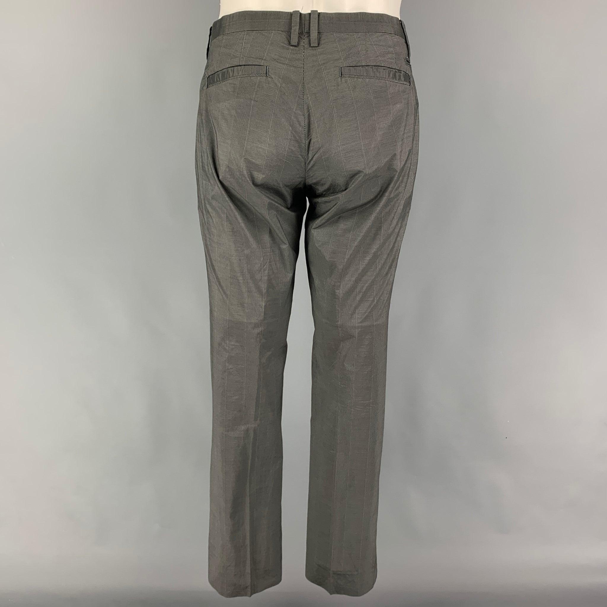 PAUL SMITH Size S Gray Glenplaid Cotton Silk Notch Lapel Suit For Sale 2