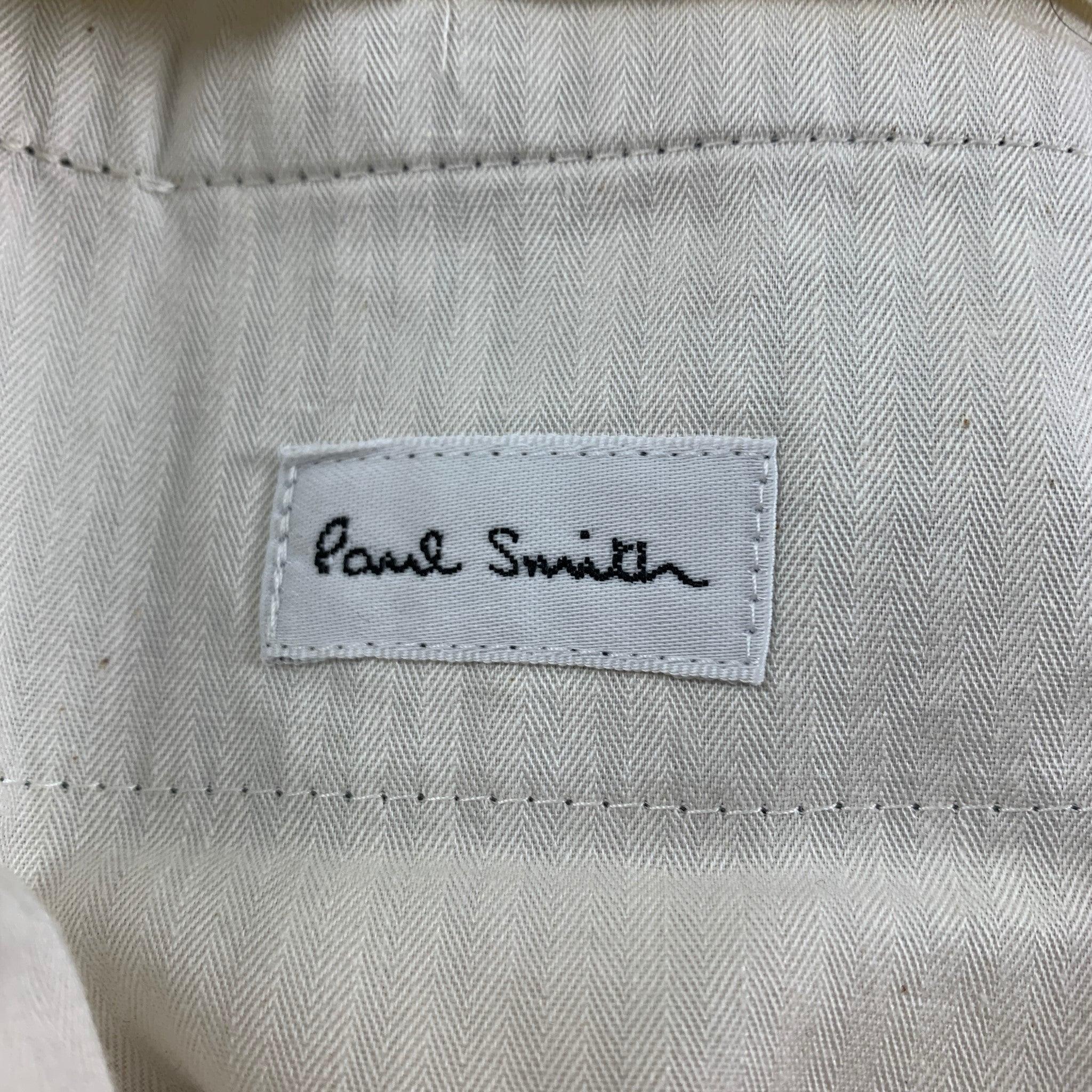 PAUL SMITH Size S Gray Glenplaid Cotton Silk Notch Lapel Suit For Sale 5