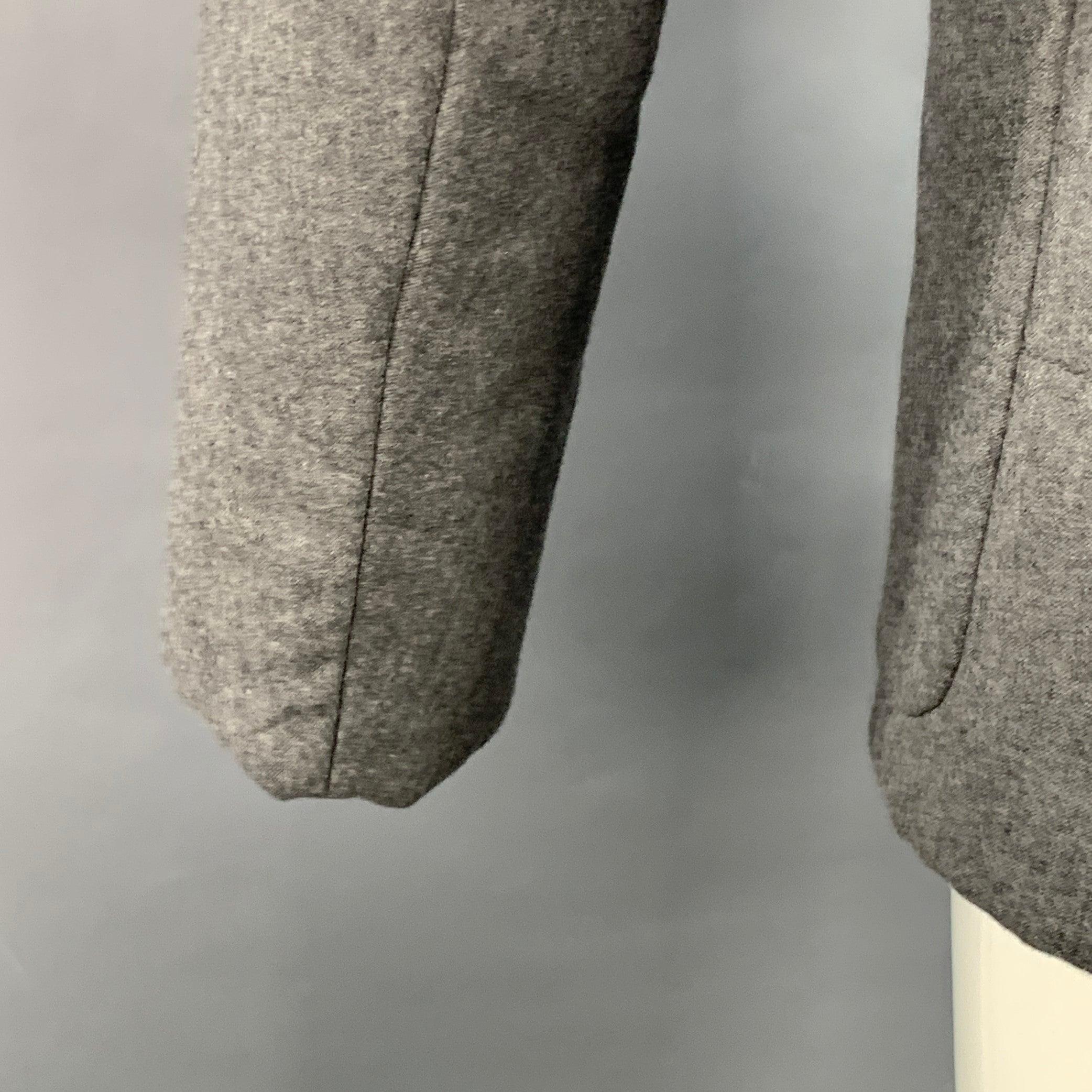 PAUL SMITH Größe S Heather Grey Gesteppter Wollmantel mit Kerbrevers im Zustand „Hervorragend“ im Angebot in San Francisco, CA