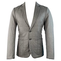 PAUL SMITH Size S Heather Grey Quilted Wool Notch Lapel Sport Coat
