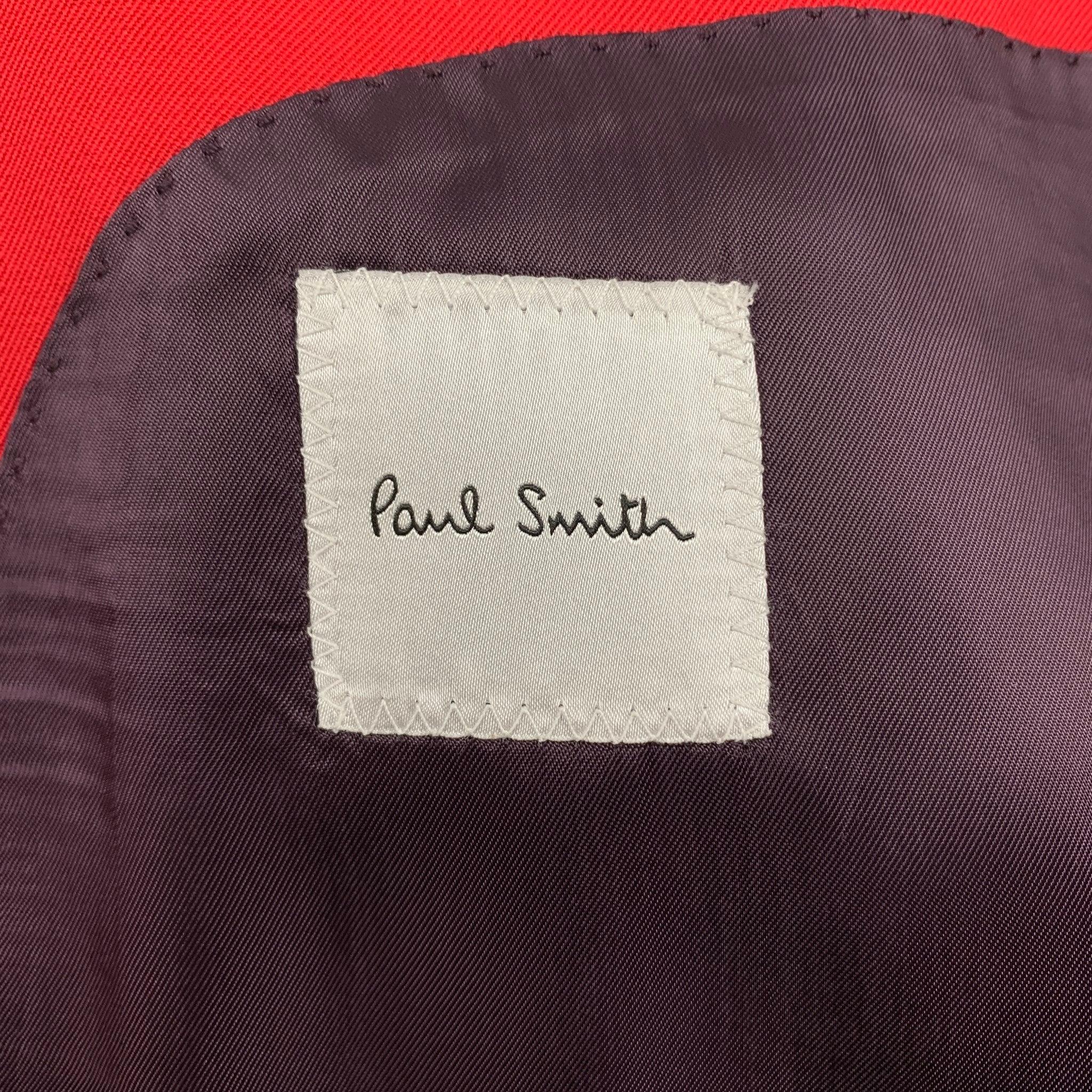 PAUL SMITH Size S Red Wool Polyamide Hidden Placket Coat 1