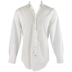 PAUL SMITH Size S White Cotton Blend Long Sleeve Shirt