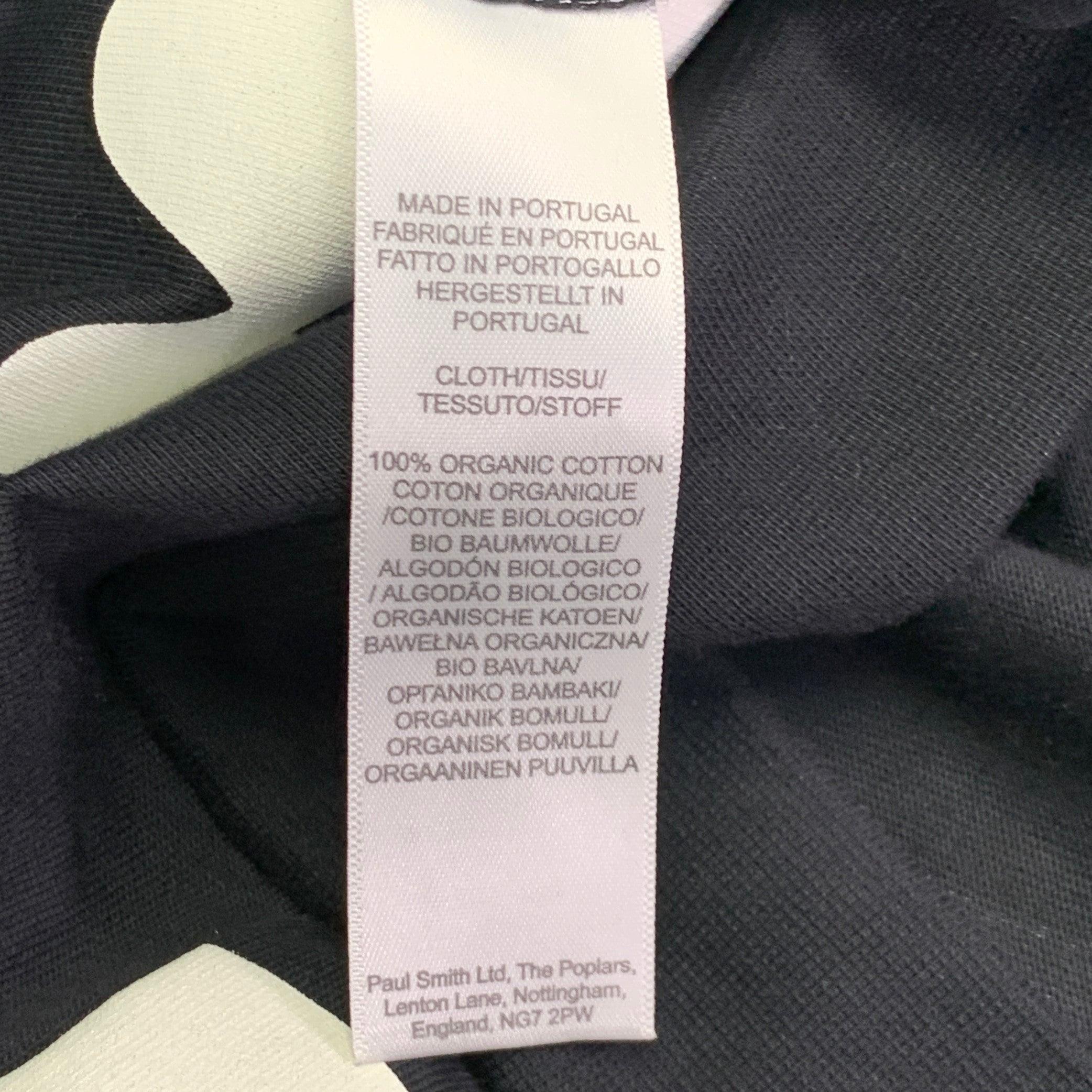 PAUL SMITH Größe XL Schwarz Weiß Logo Baumwolle Zipper Kurzarm Pullover im Angebot 2