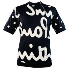 Paul Smith Taglia XL Logo Bianco Nero Cotone Cerniera Pullover Manica Corta