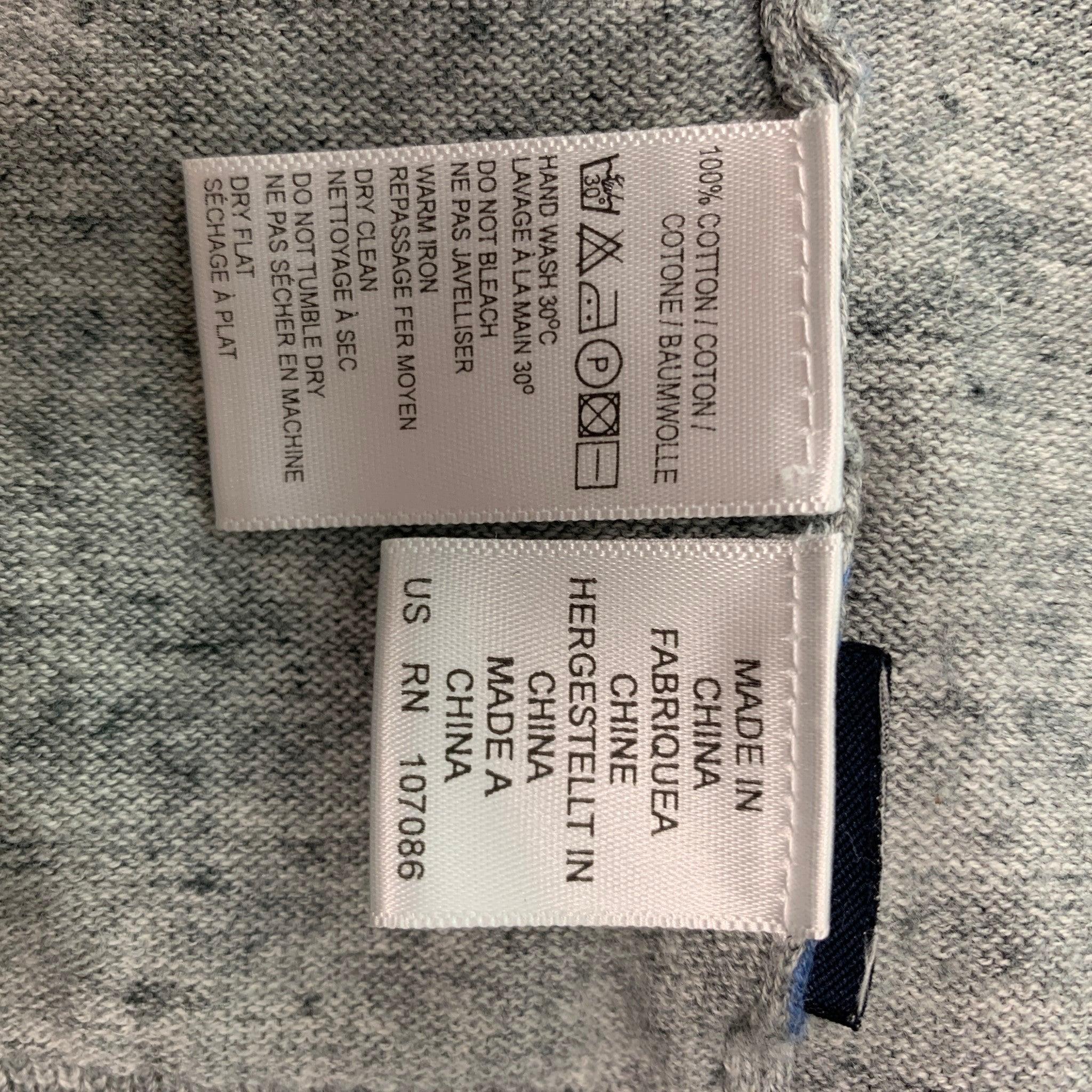 PAUL SMITH Size XL Grey Blue Color Block Cotton V-Neck Cardigan For Sale 1