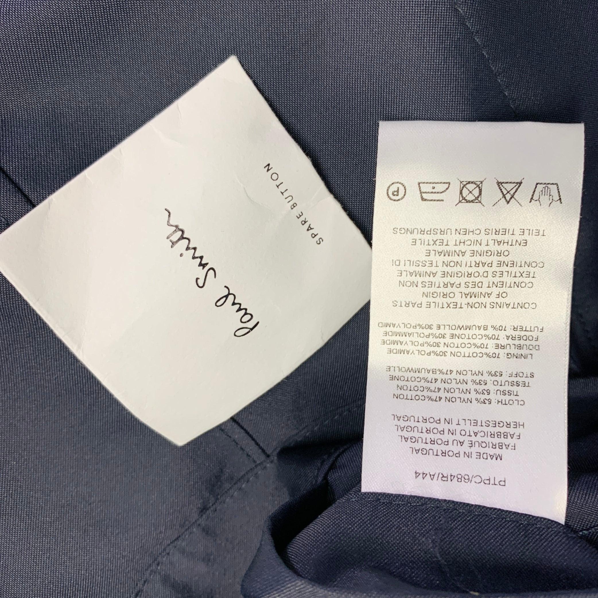 PAUL SMITH Veste croisée en nylon et coton bleu marine, taille XL Pour hommes en vente