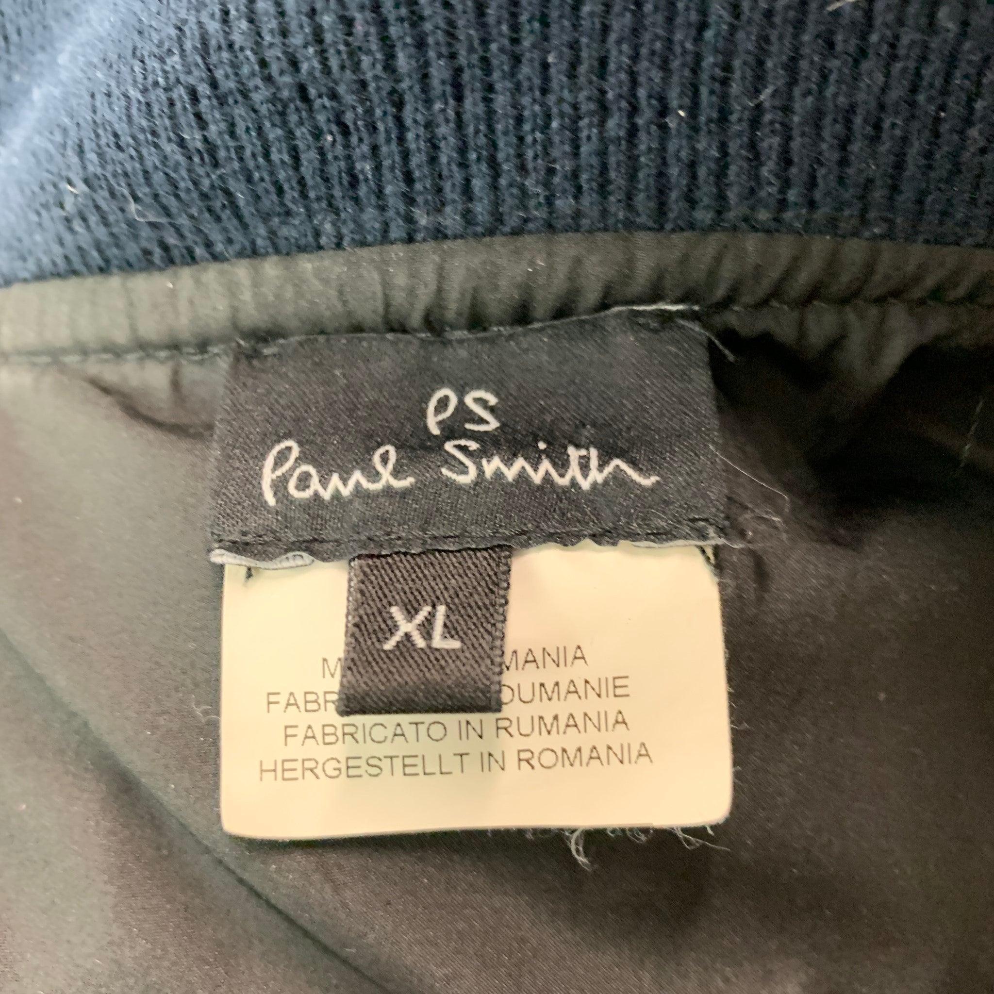 Men's PAUL SMITH Size XL Navy Quilted Nylon Zip Up Vest For Sale