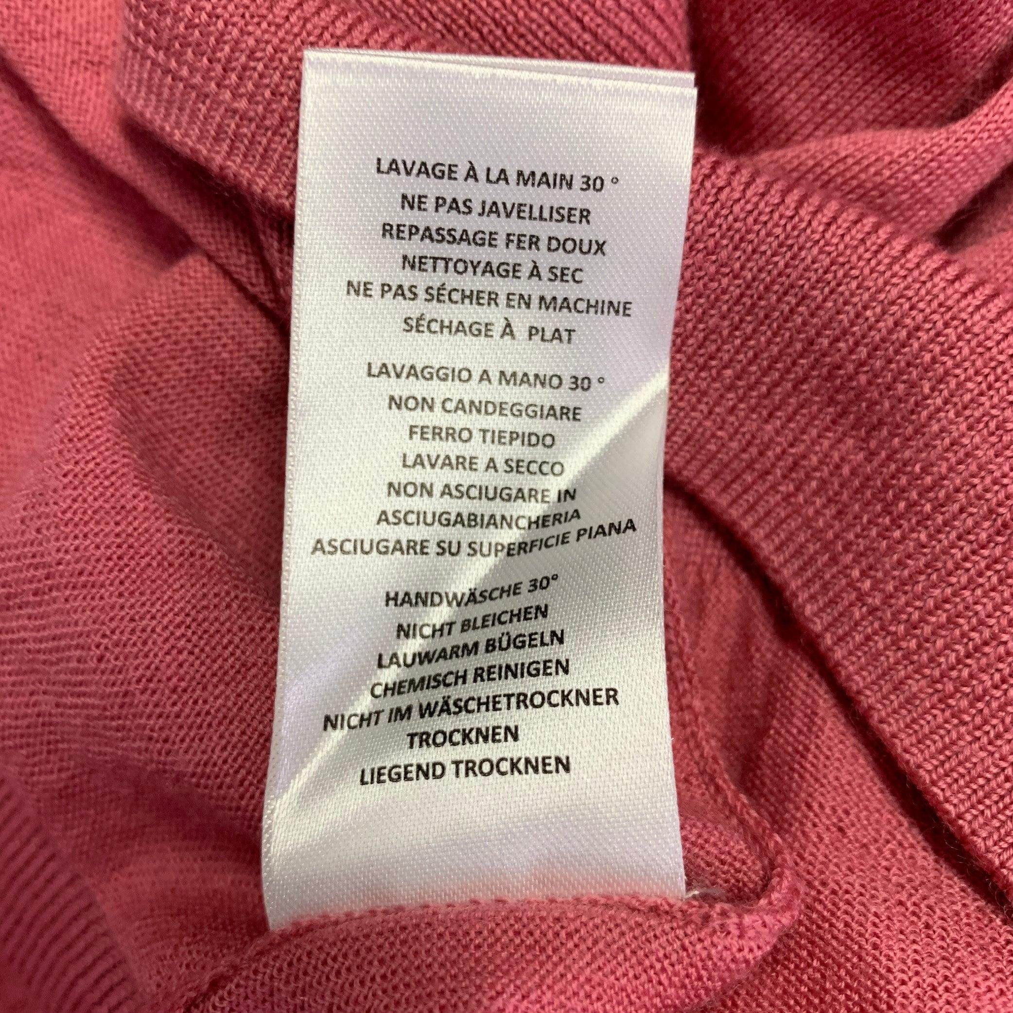 PAUL SMITH Size XL Pink Merino Wool Crew Neck Pullover For Sale 4
