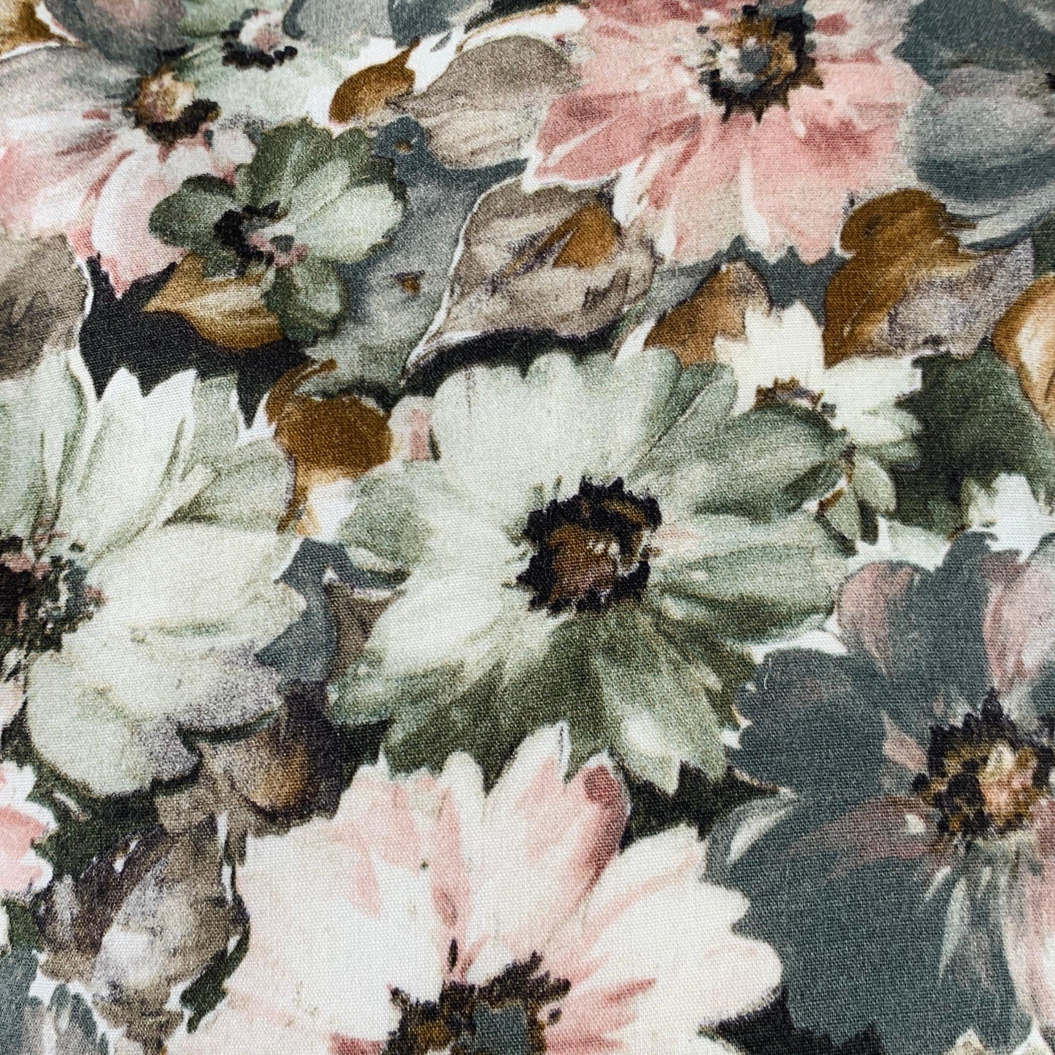 PAUL SMITH long sleeve shirt
in a cream and olive cotton woven fabric featuring a floral print, one pocket, and button closure. Excellent Pre-Owned Condition. 

Marked:   38 cm/15 in 

Measurements: 
 
Shoulder: 18 inches Chest: 47 inches Sleeve: 23