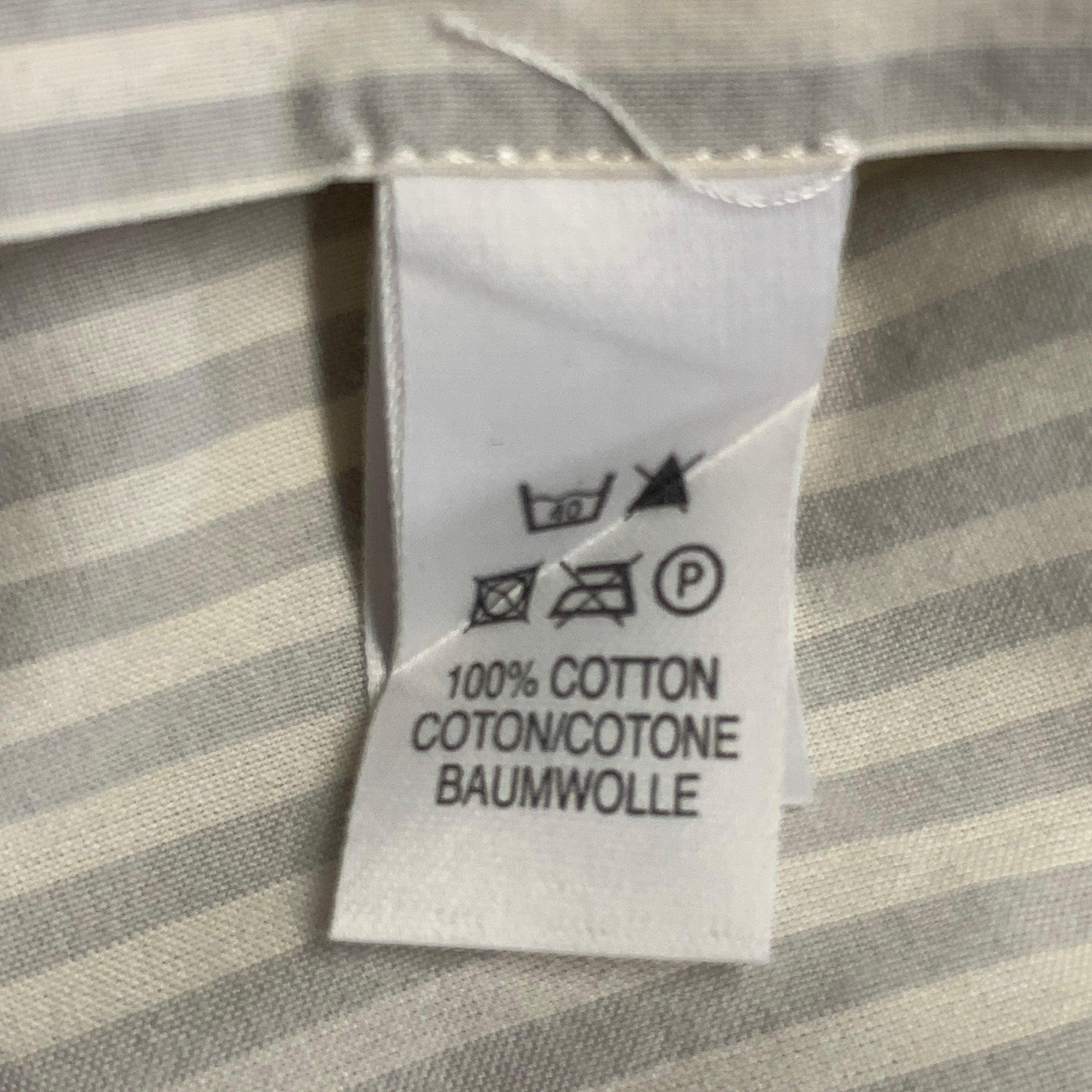 PAUL SMITH - Chemise à manches longues boutonnée en coton à rayures grises et beiges, taille XXL en vente 1