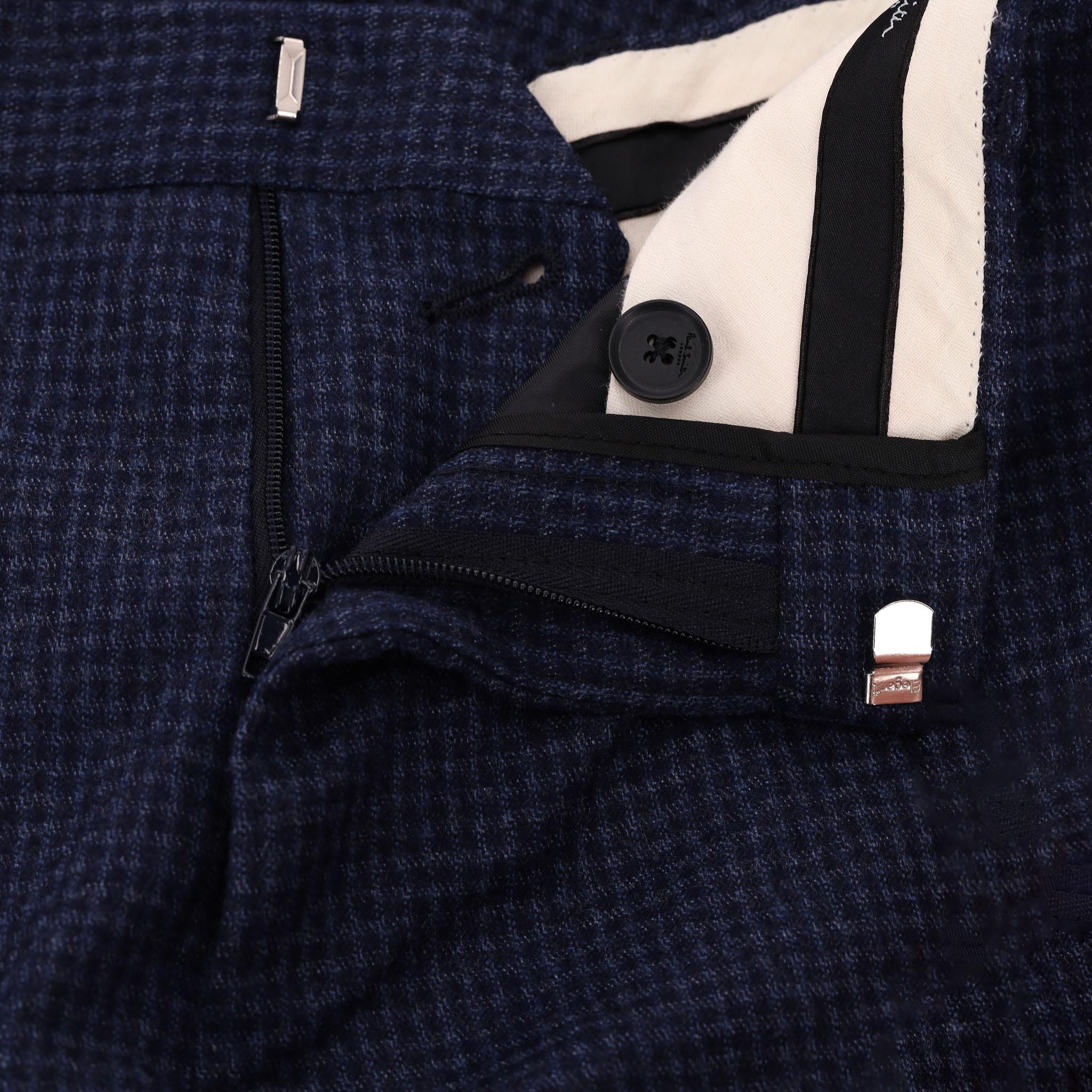 Paul Smith Pantalones de lana a cuadros de corte estrecho en venta 1