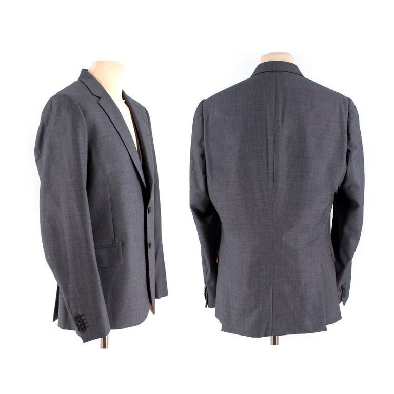 Paul Smith Soho-fit grey three-piece wool suit XL For Sale at 1stDibs ...