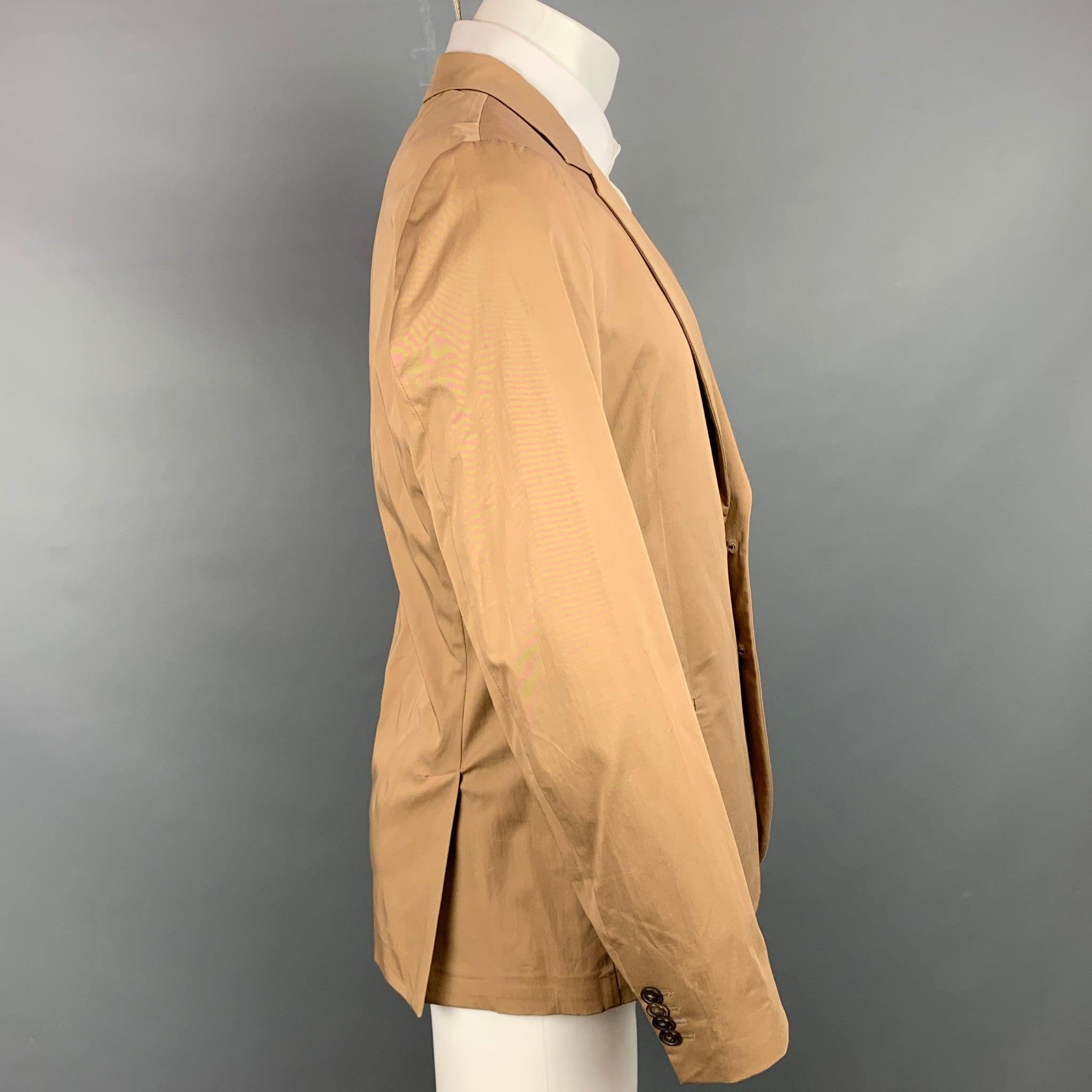 PAUL SMITH Soho Fit Size 40 Regular Tan Cotton Notch Lapel Sport Coat In Good Condition For Sale In San Francisco, CA