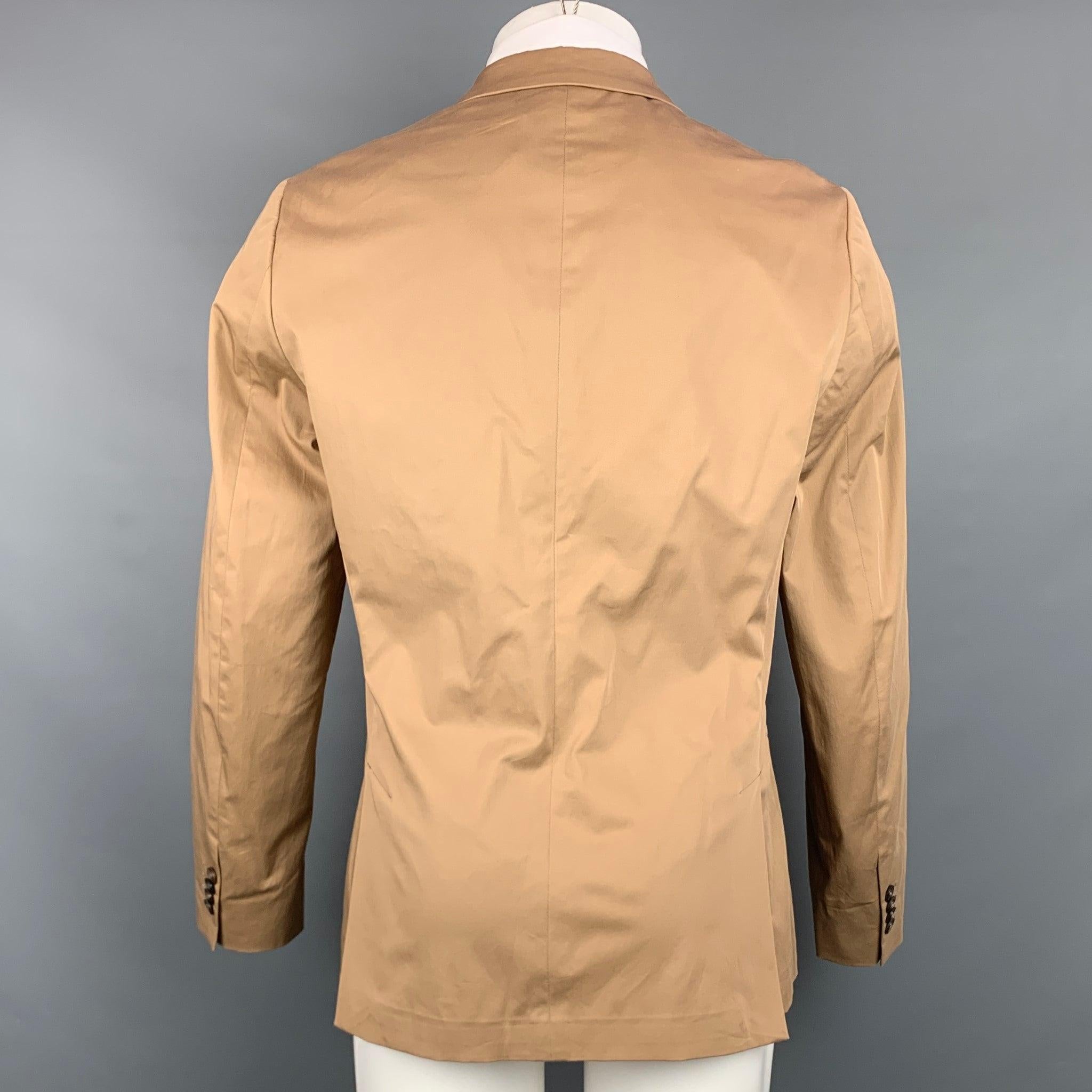 Men's PAUL SMITH Soho Fit Size 40 Regular Tan Cotton Notch Lapel Sport Coat For Sale