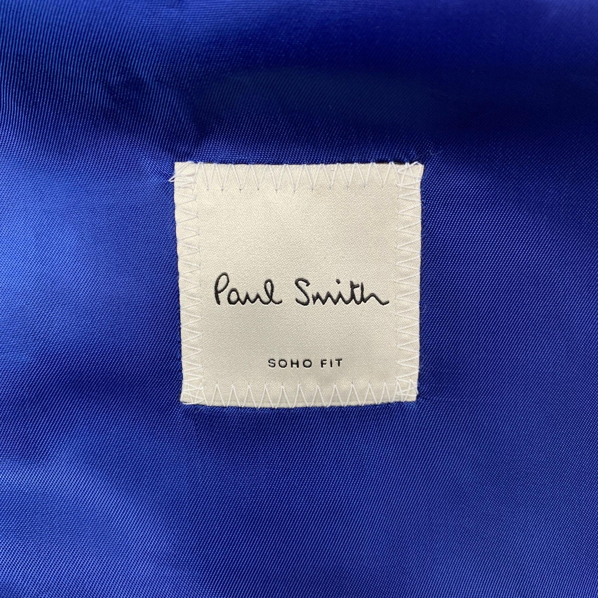 PAUL SMITH Soho Fit Size 46 Teal Wool / Mohair Peak Lapel Sport Coat 3