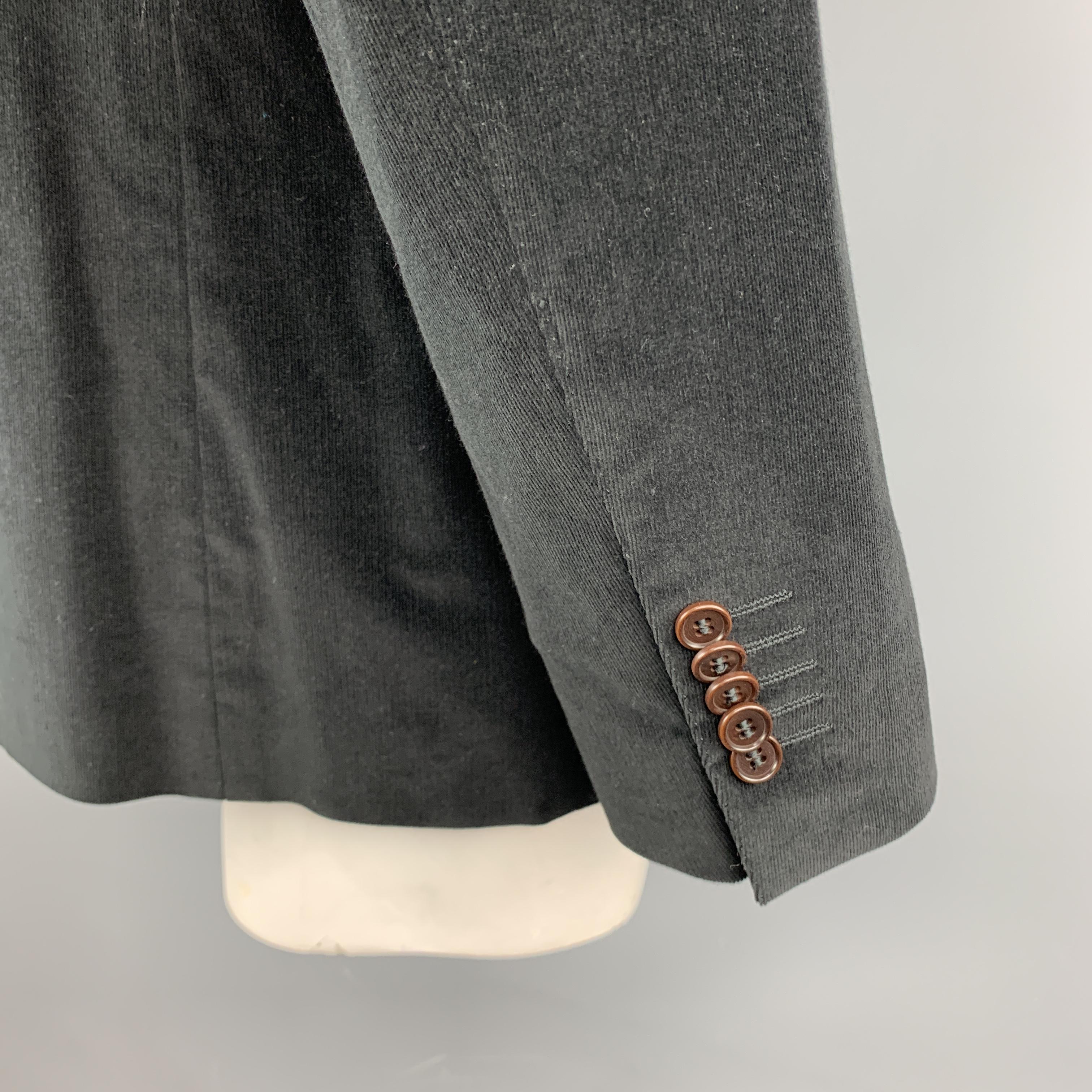 Men's PAUL SMITH The Westbourne Size 44 Black Corduroy Notch Lapel Sport Coat