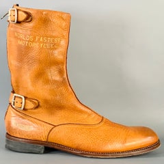 PAUL SMITH TRIUMPH Size 11 Tan Leather Back Zip Biker Boots