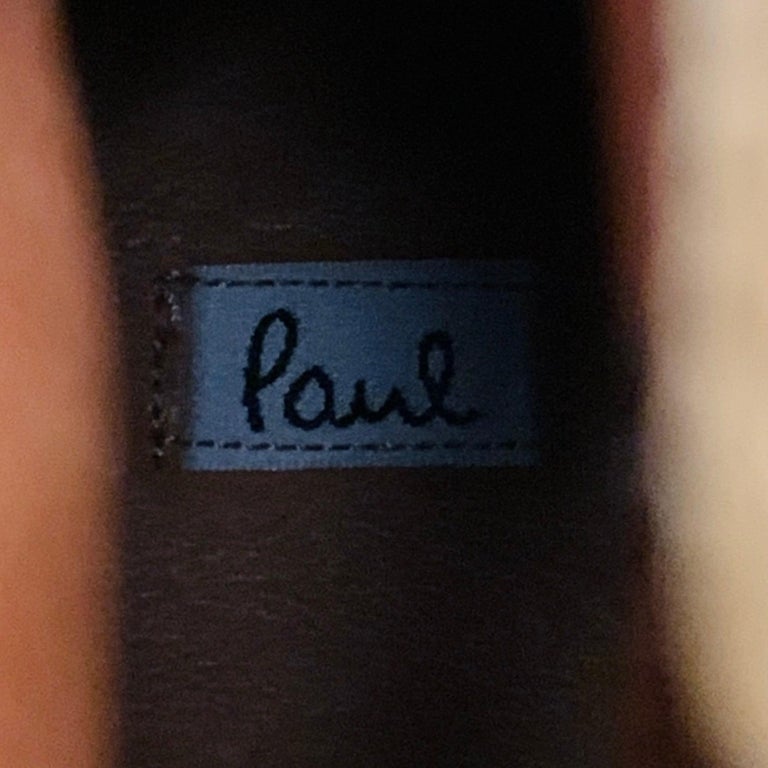 PAUL SMITH TRIUMPH Size 11 Tan Leather Back Zip Biker Boots Hermes Neon Orange/White Neoprene and Leather Jumping Boots  main image 2