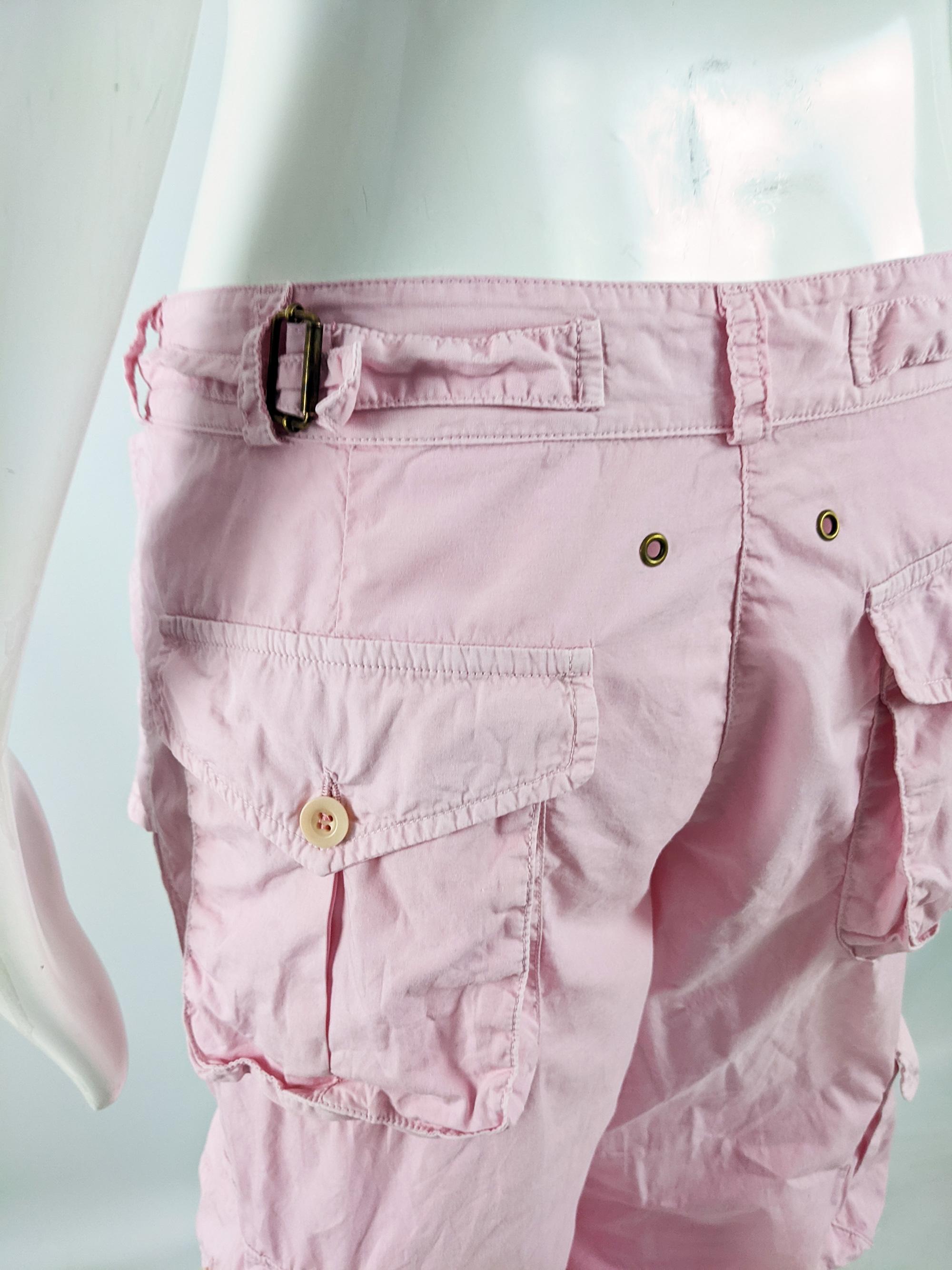 Women's Paul Smith Vintage y2k Pastel Pink Cargo Parachute Pants, 2000s
