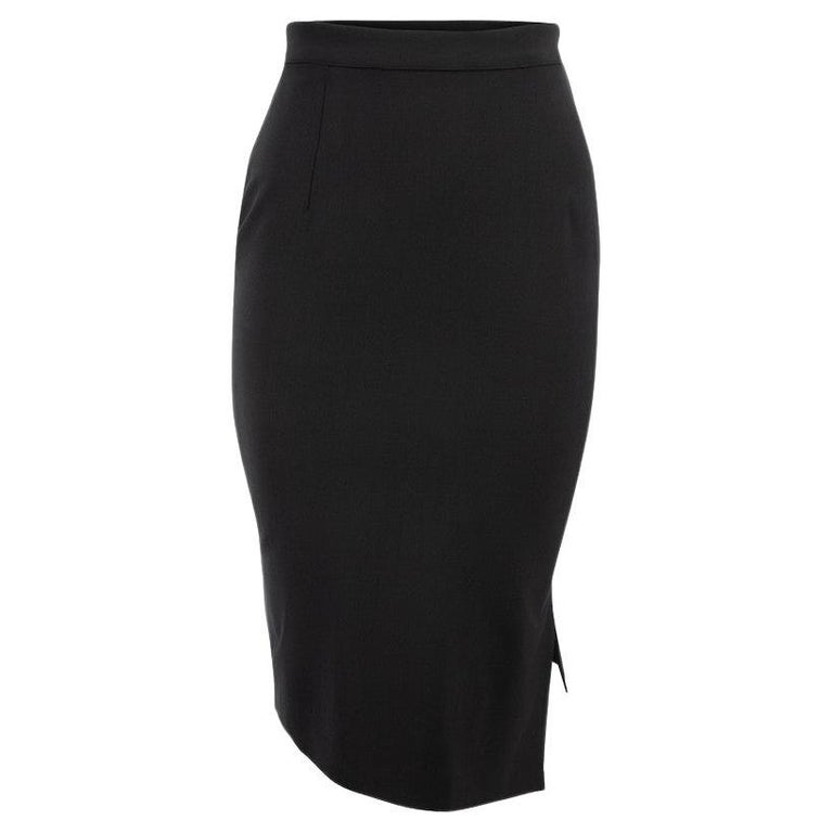 Paul Smith Women's Black Side Button Pencil Skirt For Sale at 1stDibs