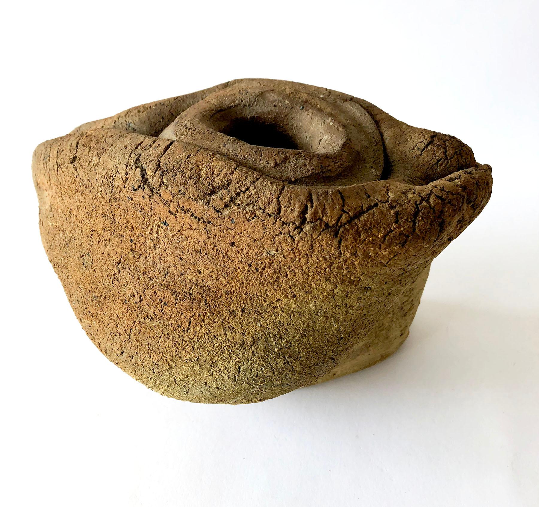 Phil Cornelius Charcoal Fire Stoneware California Studio Vase Vessel In Good Condition For Sale In Palm Springs, CA