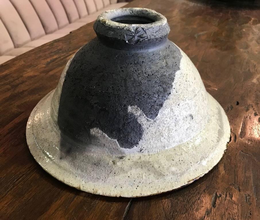 Hand-Crafted Paul Soldner Large Raku Fired Ceramic Pottery Bowl