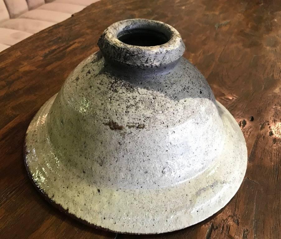 Paul Soldner Large Raku Fired Ceramic Pottery Bowl In Good Condition In Studio City, CA