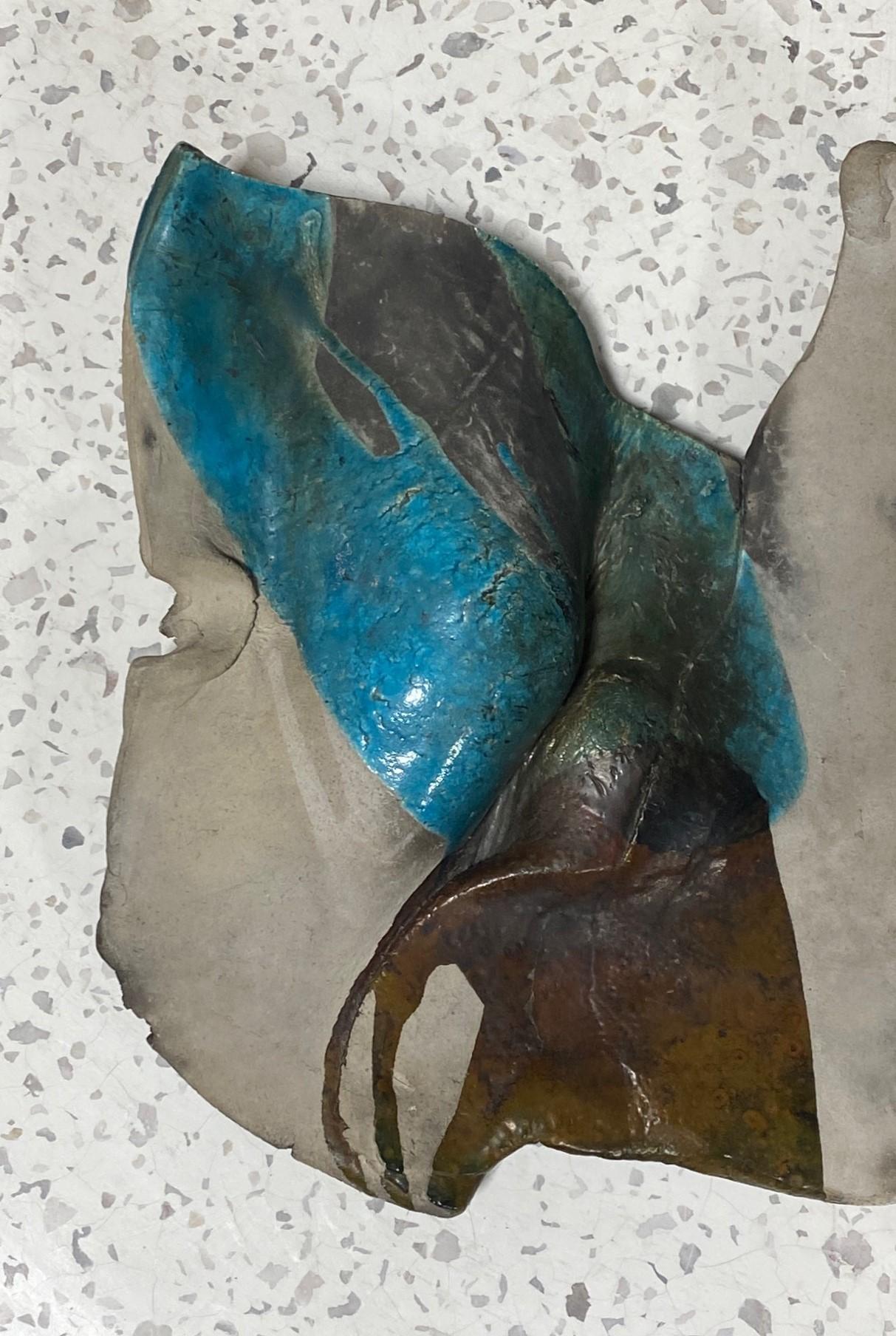 Paul Soldner Große Mid-Century Pottery Raku Slab Charger Wandrelief Skulptur (Moderne der Mitte des Jahrhunderts) im Angebot