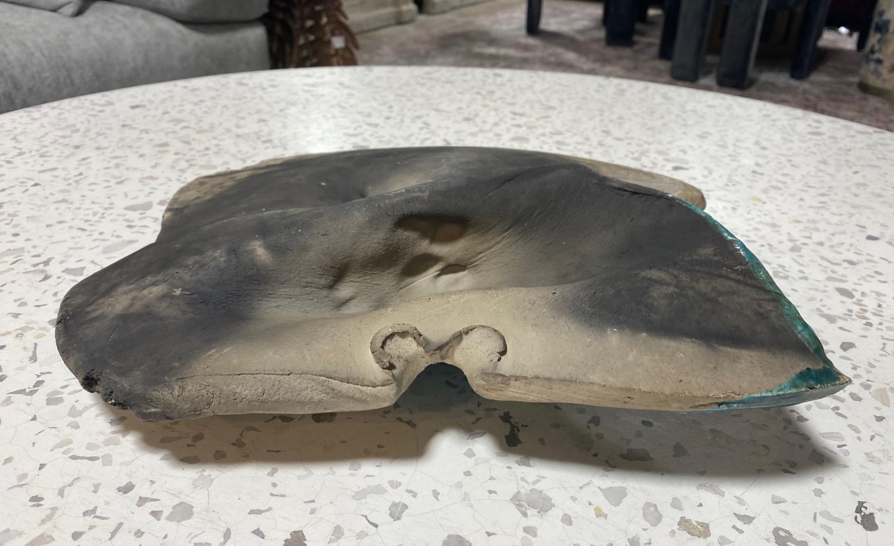Paul Soldner Große Mid-Century Pottery Raku Slab Charger Wandrelief Skulptur im Angebot 1
