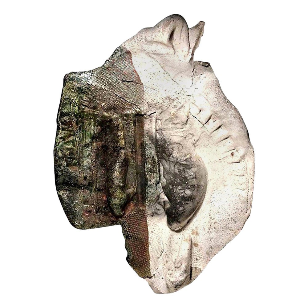 Paul Soldner Signed Large Modern Pottery Raku Slab Charger Wall Relief Sculpture For Sale