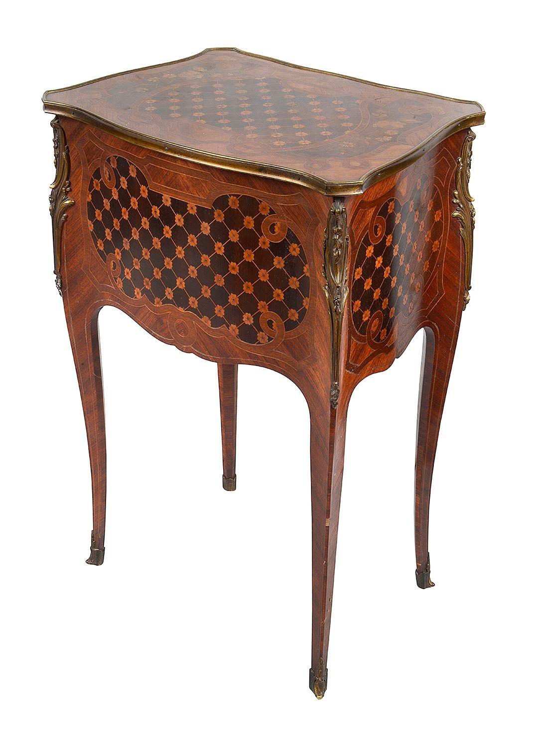 Louis XVI Paul Somani marquetry side table, circa 1890 For Sale