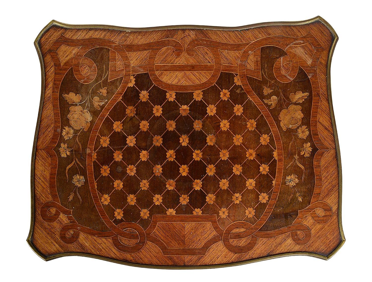 French Paul Somani marquetry side table, circa 1890 For Sale